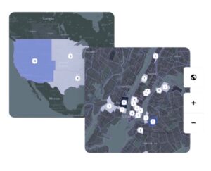 RepMax GeoTagging A map of the united states with many locations.