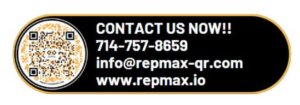 A black and yellow logo for repmax